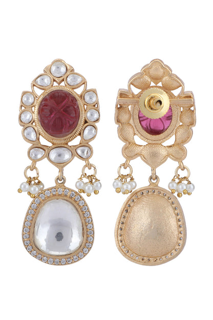 Stone Embellished Pendant Necklace Set 