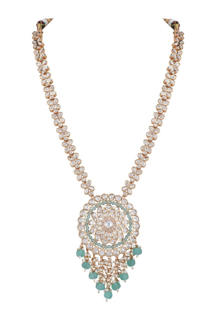 Floral Shaped Long Pendant Necklace Set 