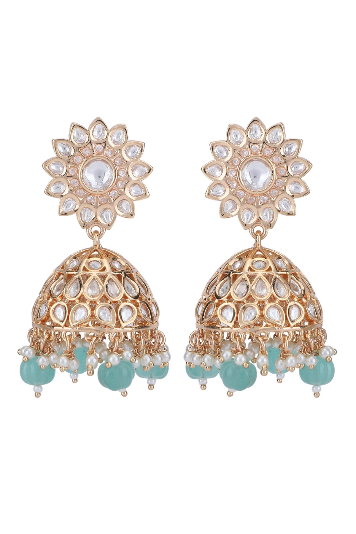 Floral Shaped Long Pendant Necklace Set 