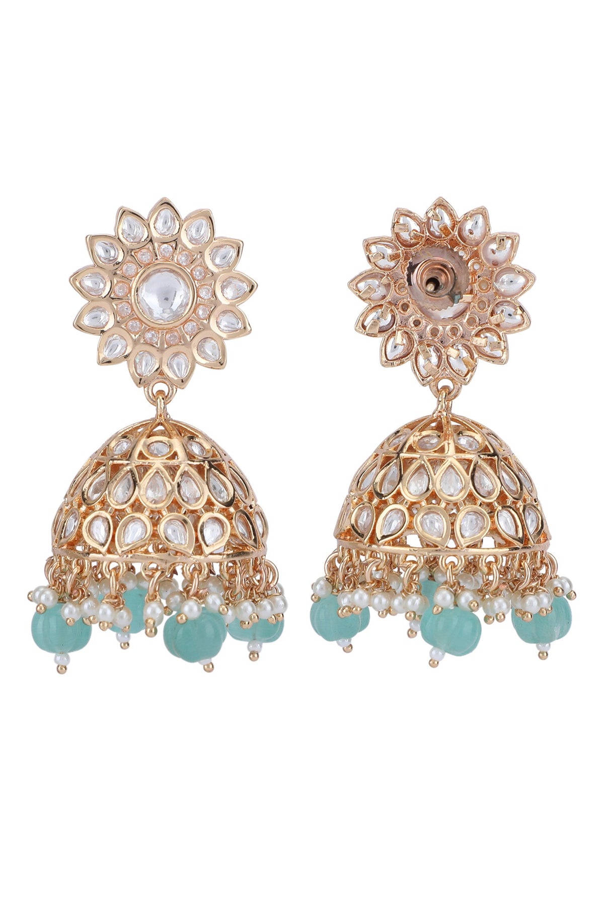 Floral Shaped Long Pendant Necklace Set 