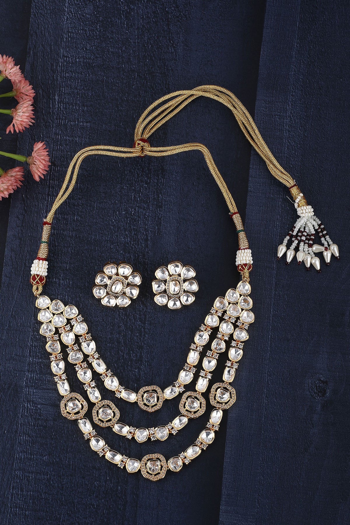 Kundan Embellished Layered Necklace Set 