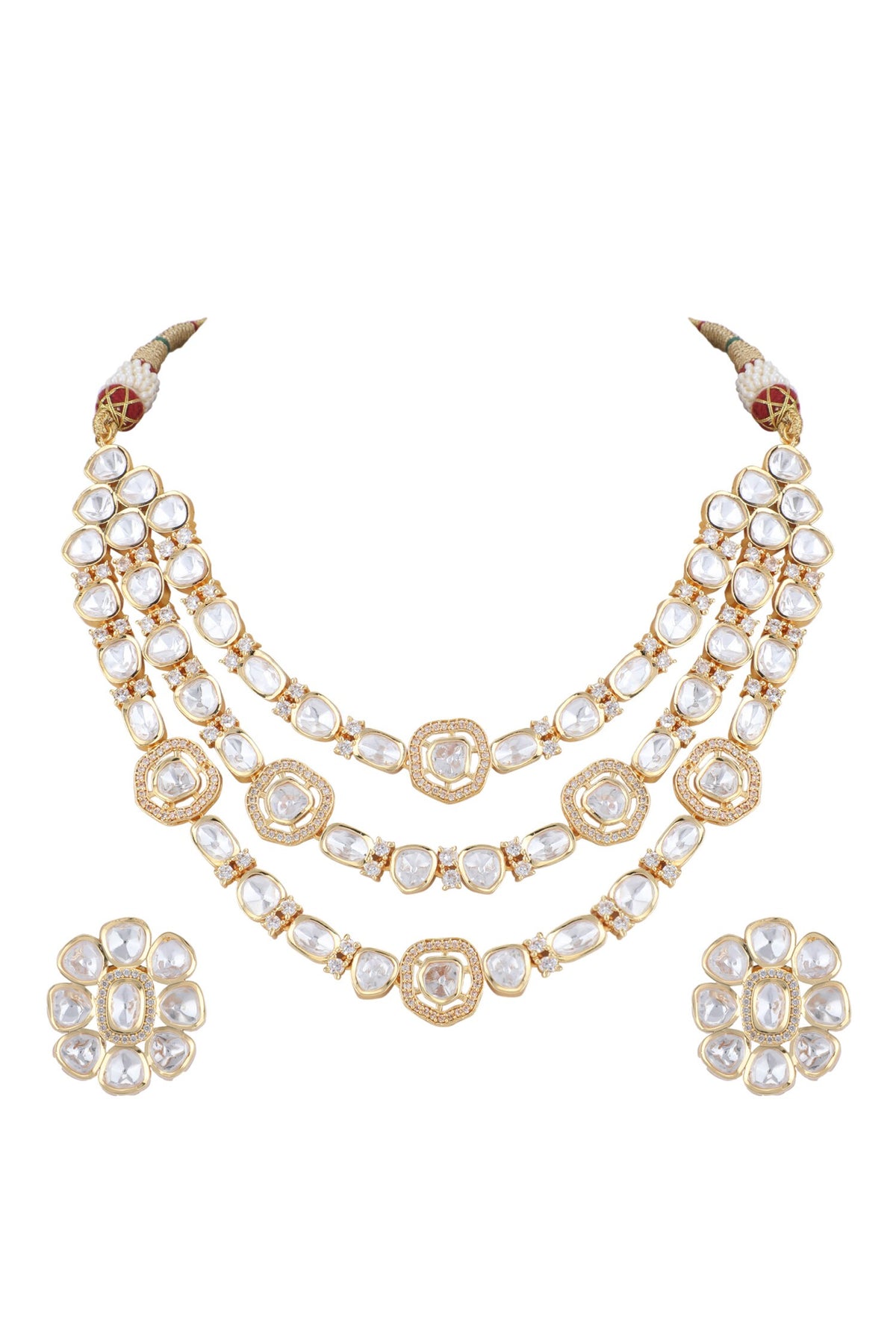Kundan Embellished Layered Necklace Set 