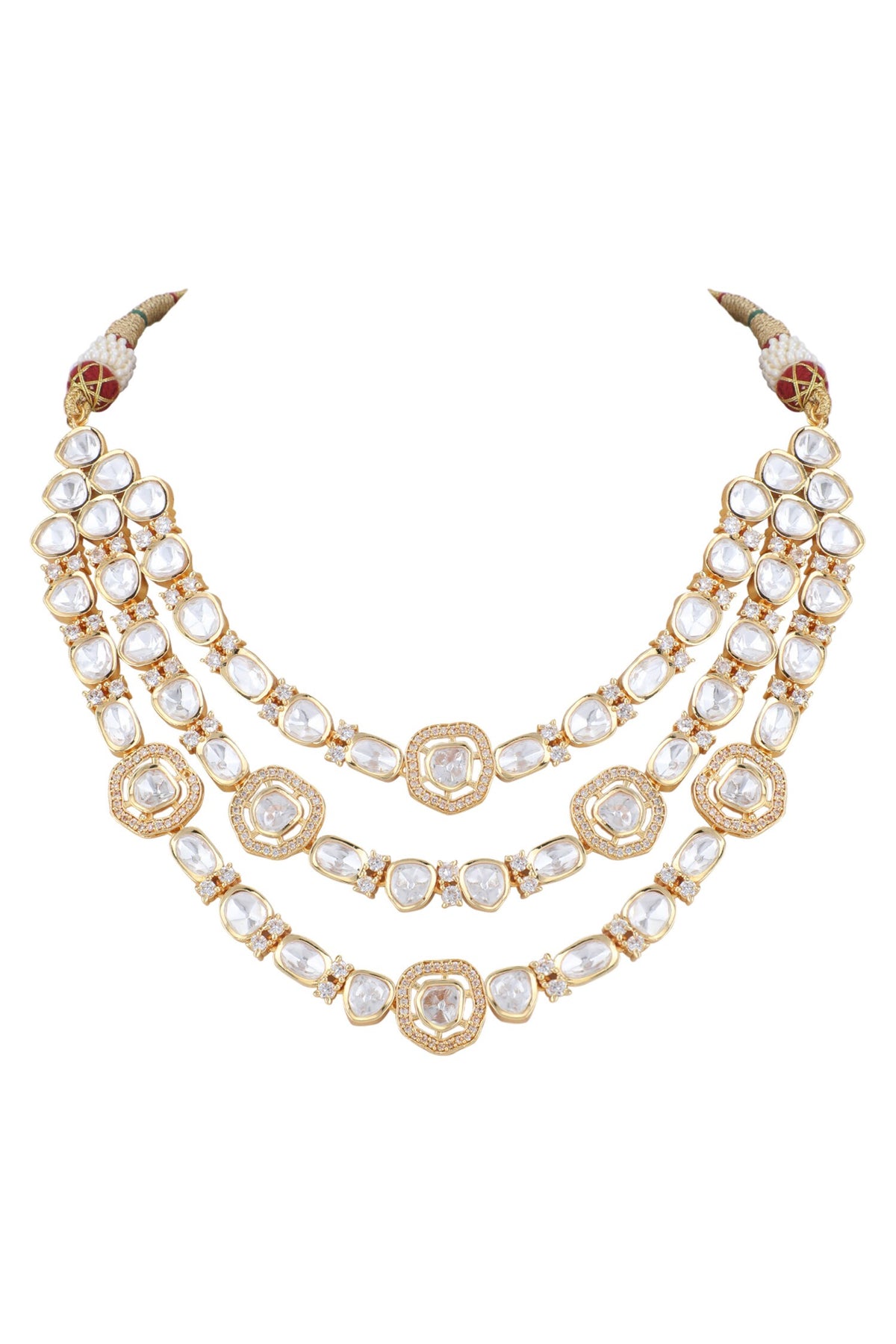 Kundan Embellished Layered Necklace Set 