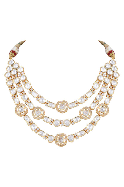 Kundan Embellished Layered Necklace Set 