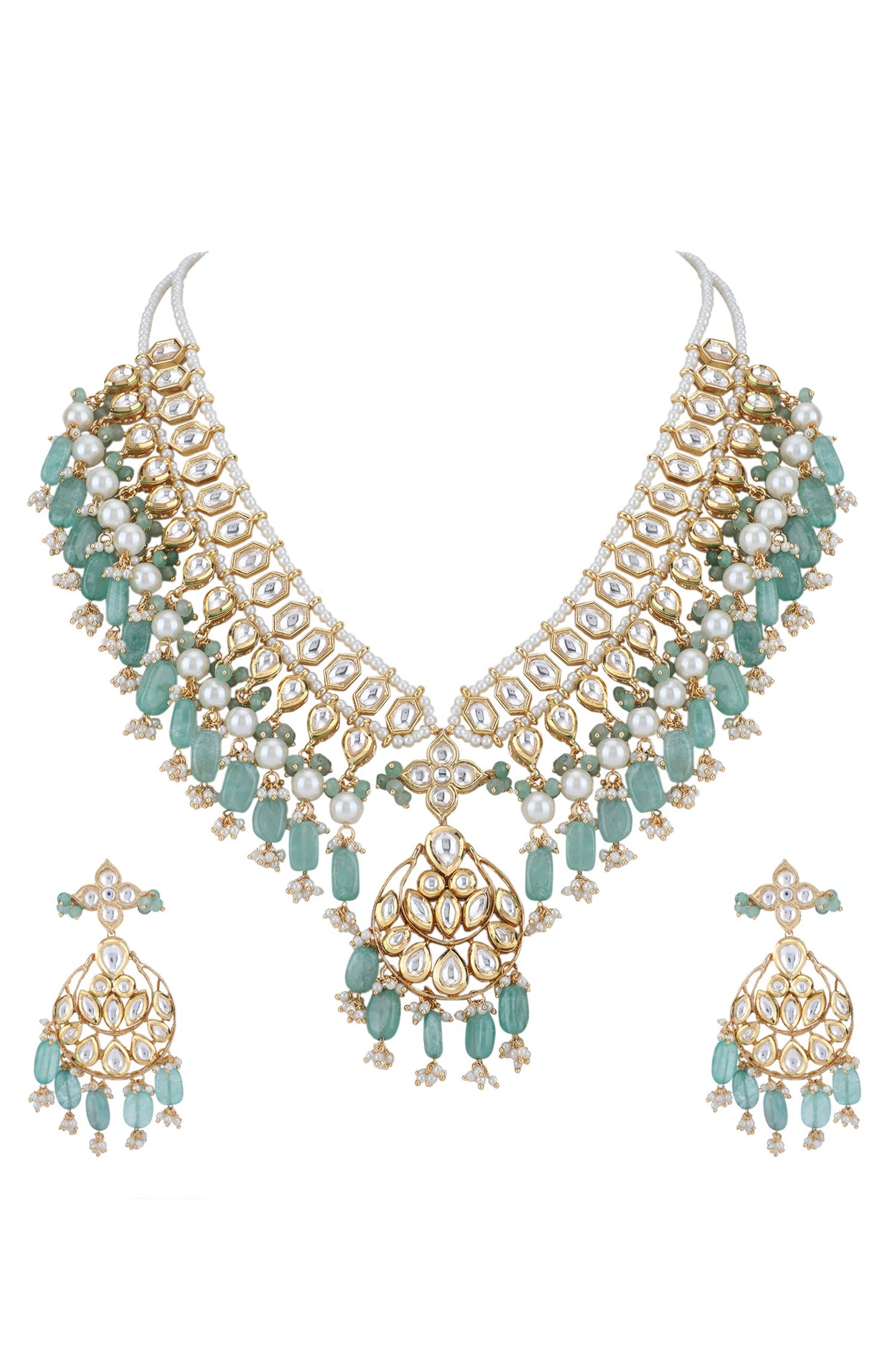 Kundan Studded Layered Necklace Set 
