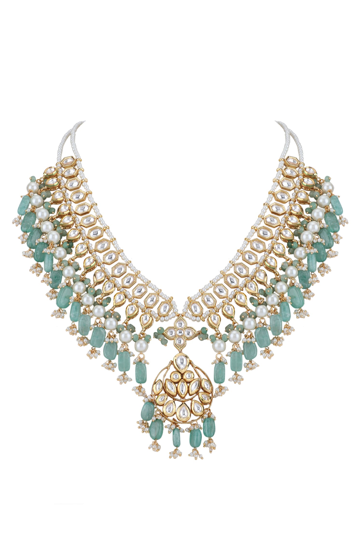 Kundan Studded Layered Necklace Set 