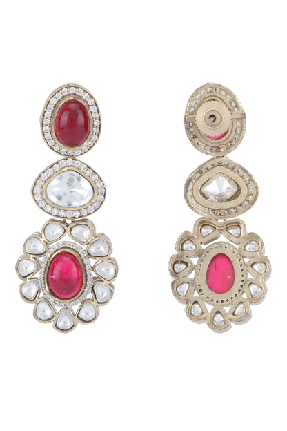 Stone Studded Pendant Necklace Set 