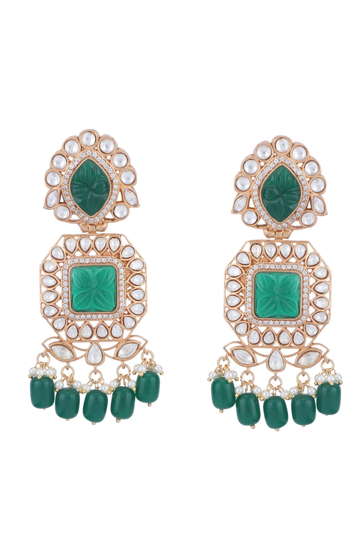 Bead Layered Embellished Pendant Necklace Set 