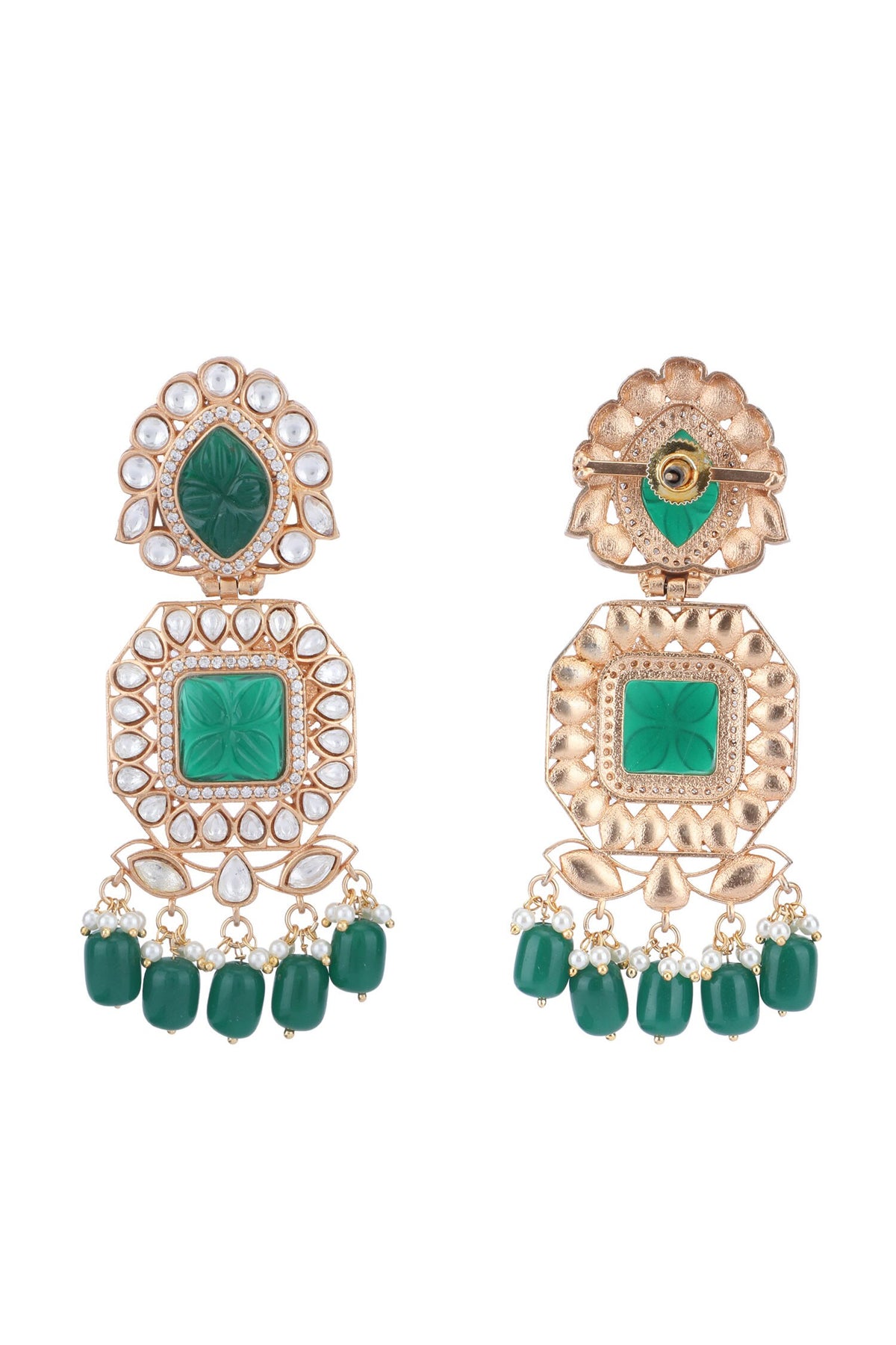 Bead Layered Embellished Pendant Necklace Set 