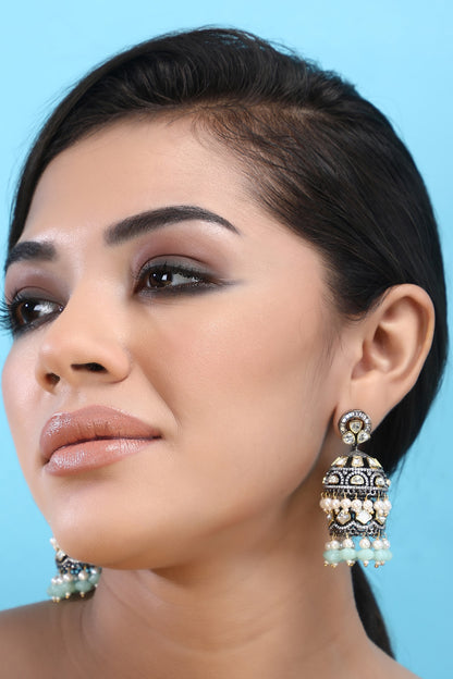 Kundan Embellished Jhumkas 