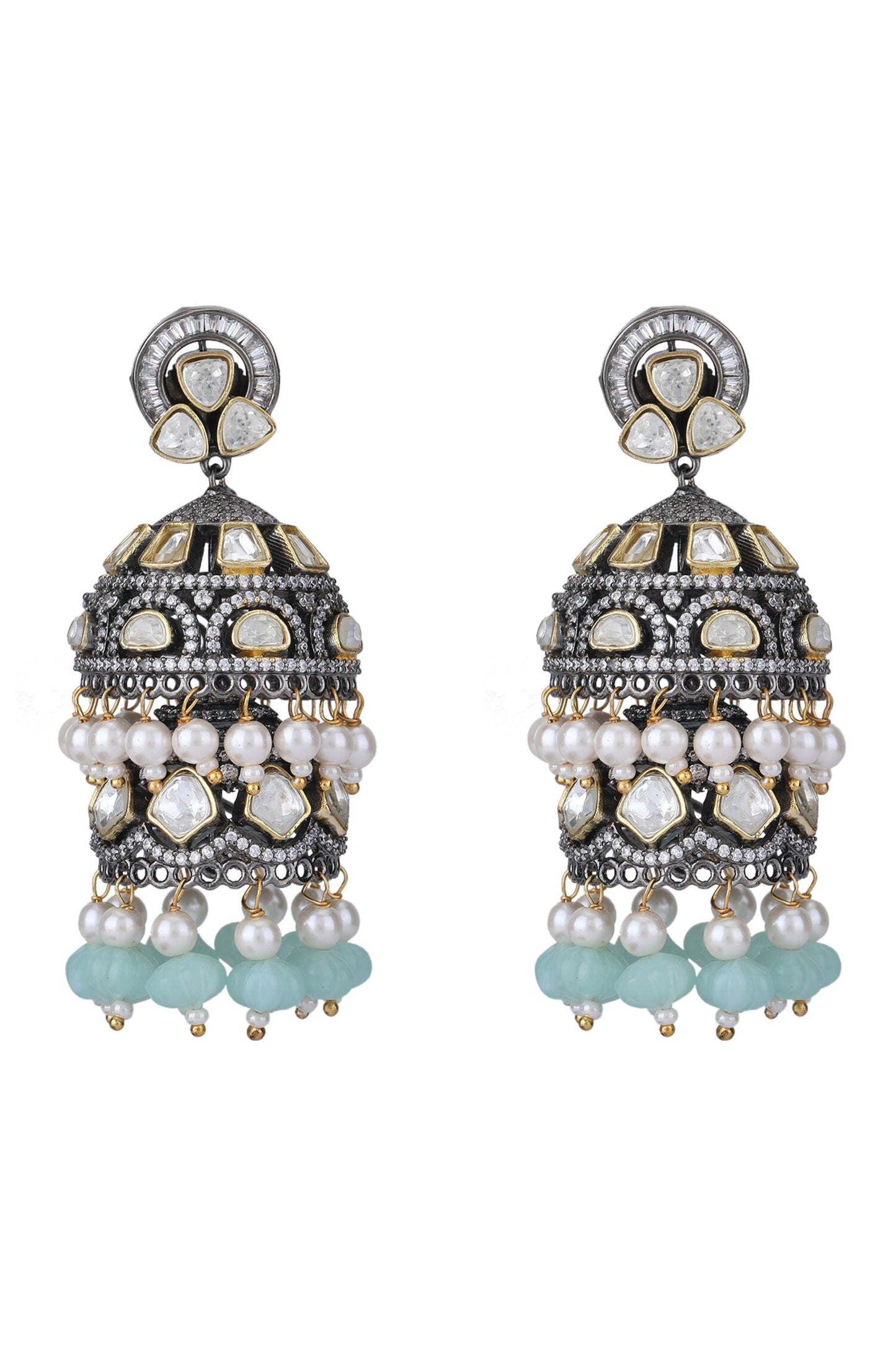 Kundan Embellished Jhumkas 