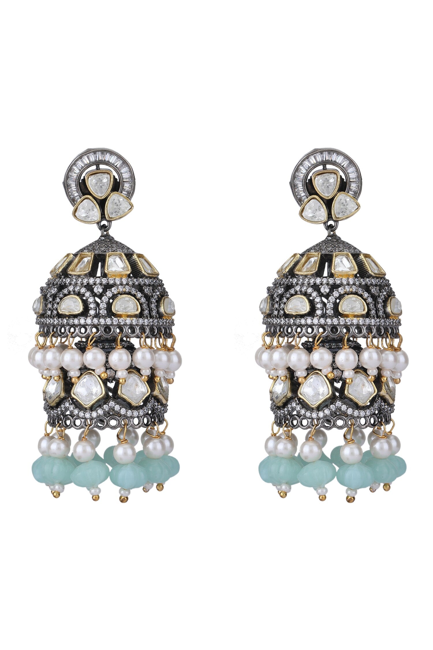 Kundan Embellished Jhumkas 