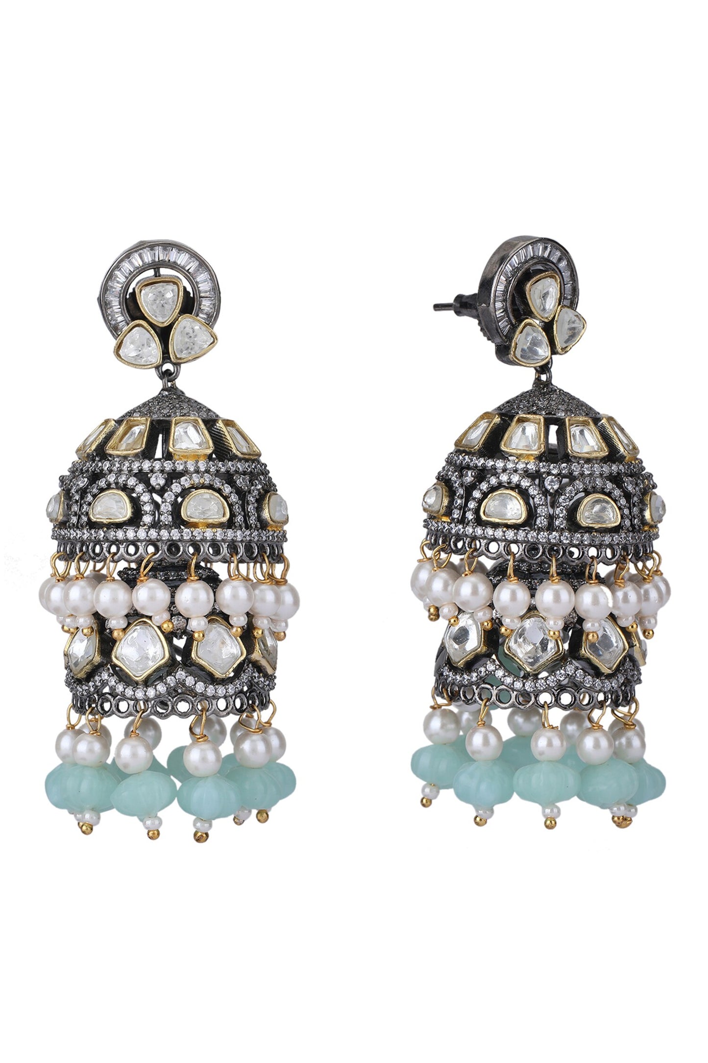 Kundan Embellished Jhumkas 