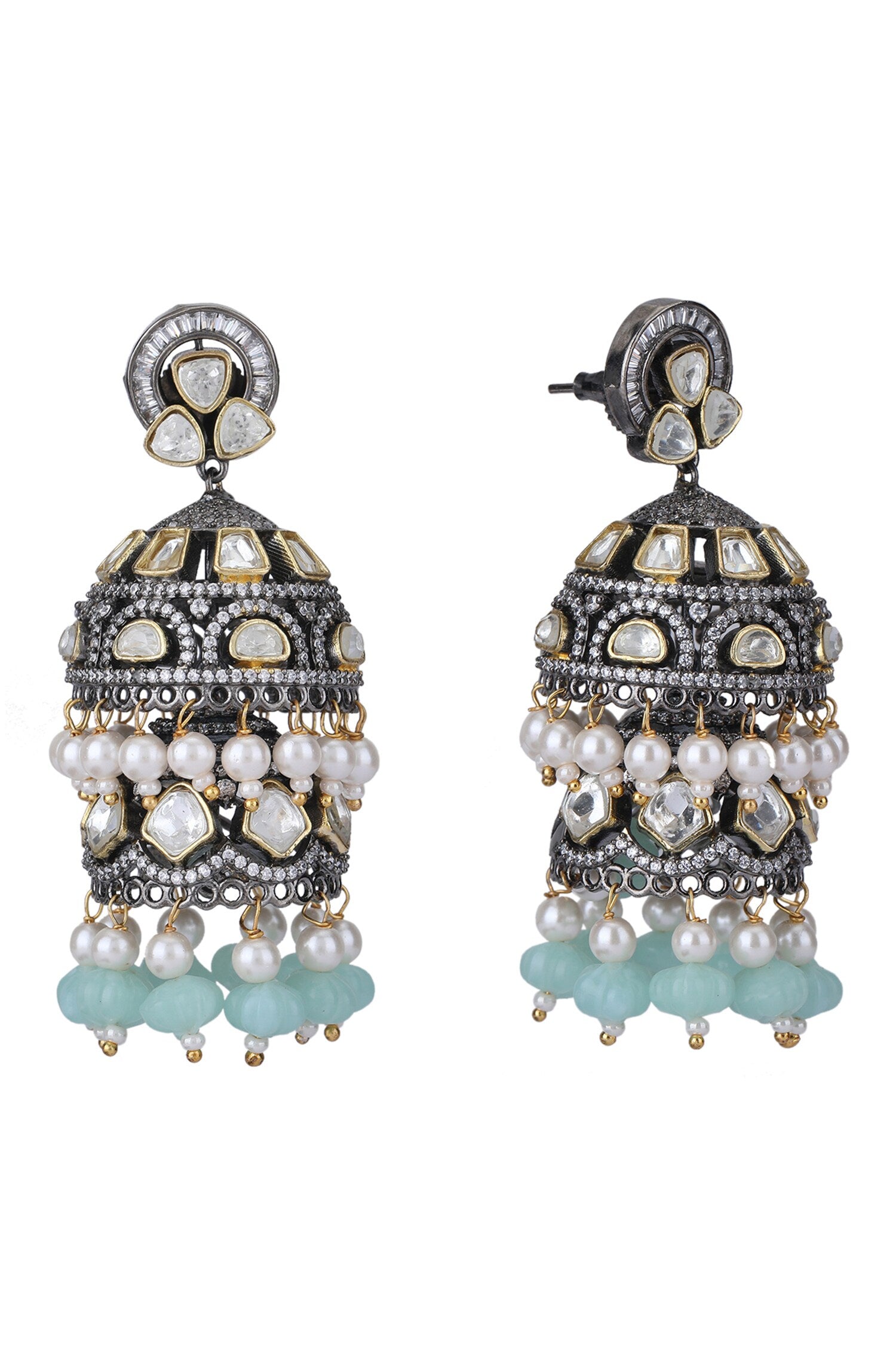 Kundan Embellished Jhumkas 