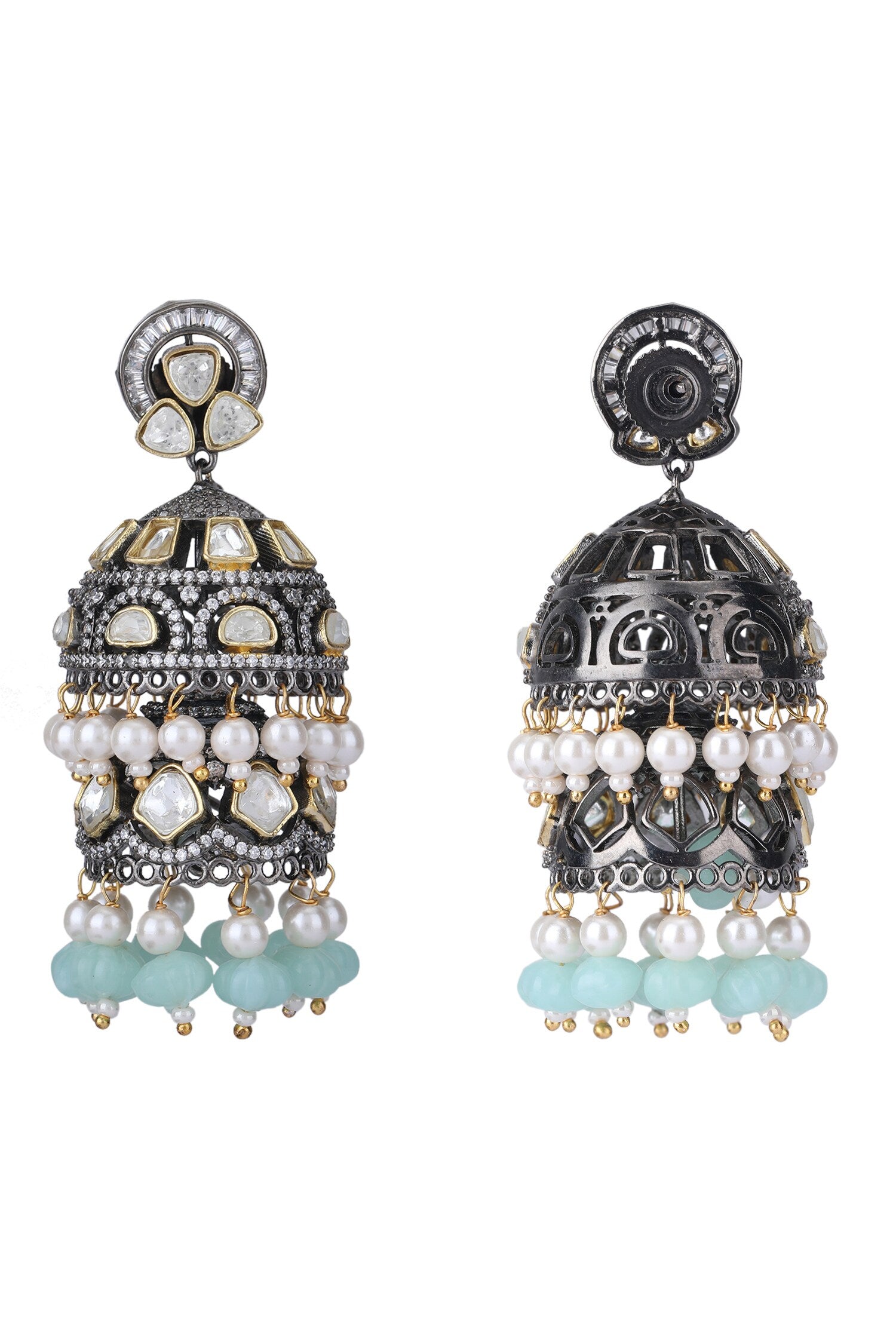 Kundan Embellished Jhumkas 