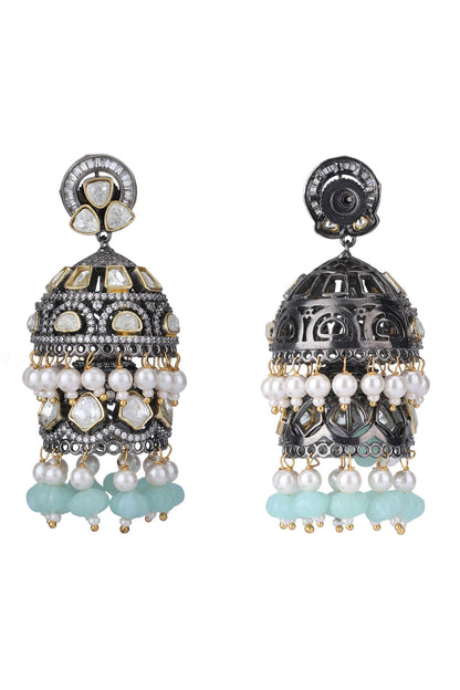 Kundan Embellished Jhumkas 
