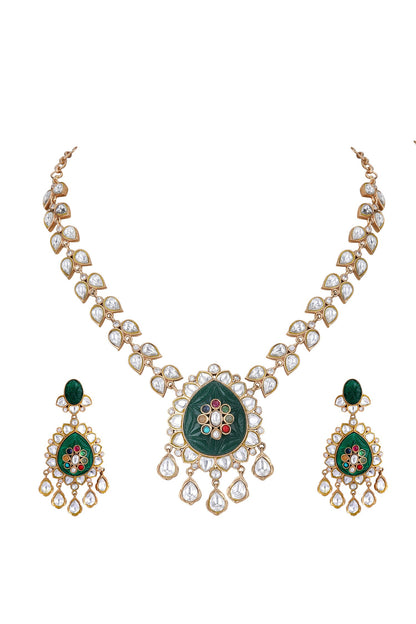 Tear Drop Shaped Pendant Necklace Set 