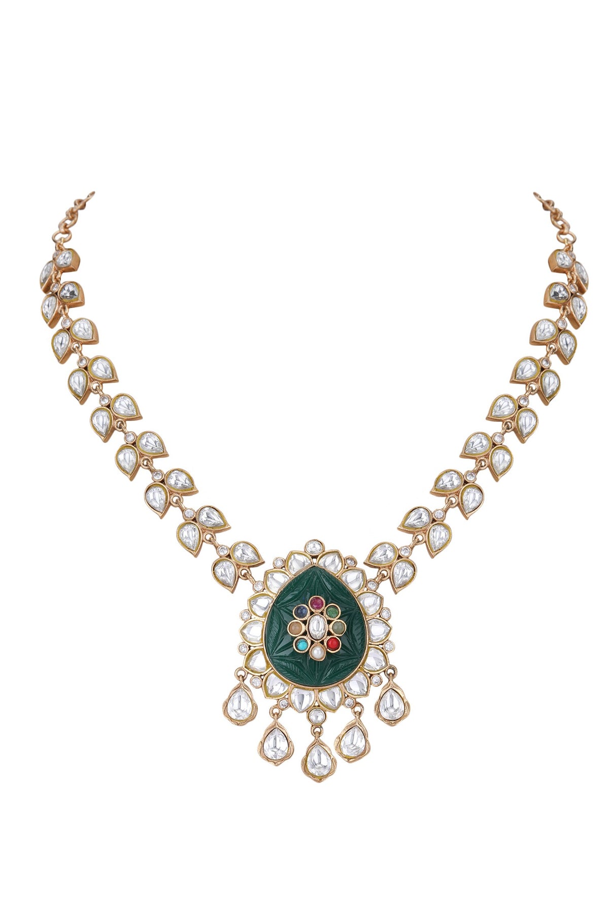 Tear Drop Shaped Pendant Necklace Set 
