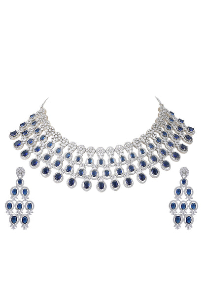 American Diamond Cutwork Embellished Necklace Set 