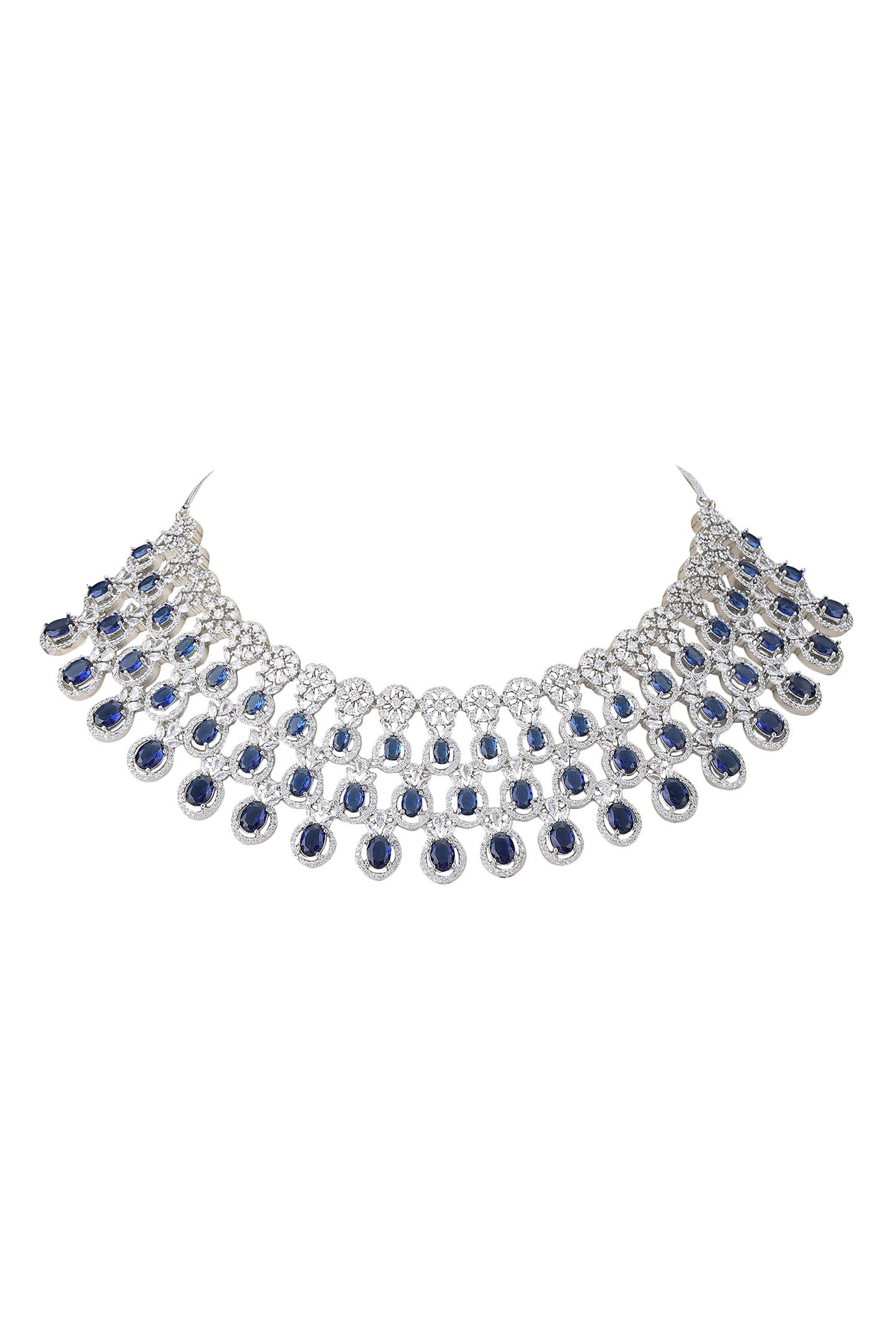 American Diamond Cutwork Embellished Necklace Set 