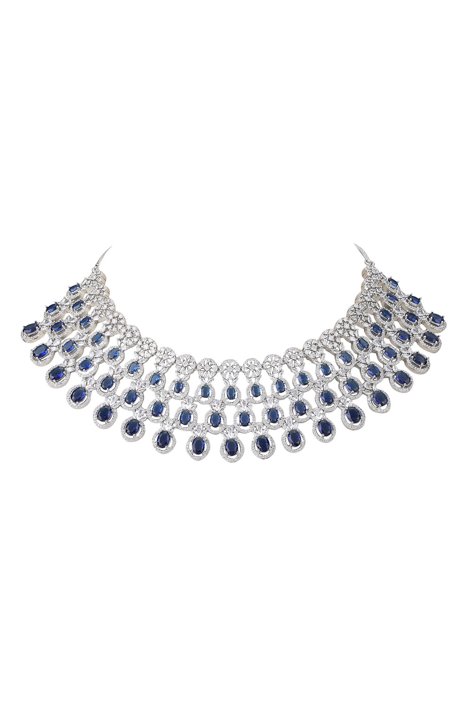 American Diamond Cutwork Embellished Necklace Set 