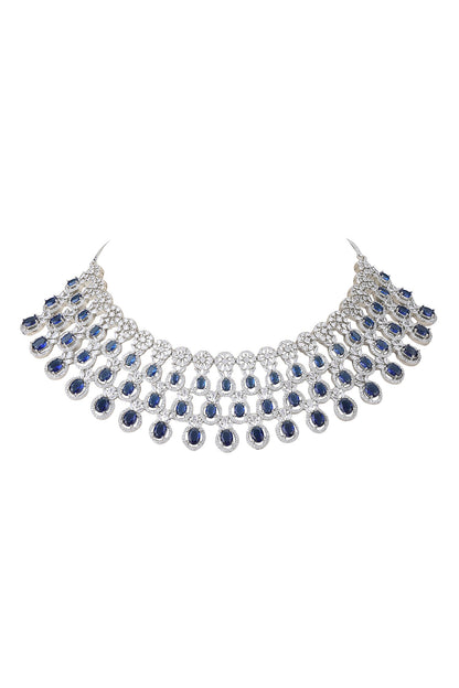 American Diamond Cutwork Embellished Necklace Set 