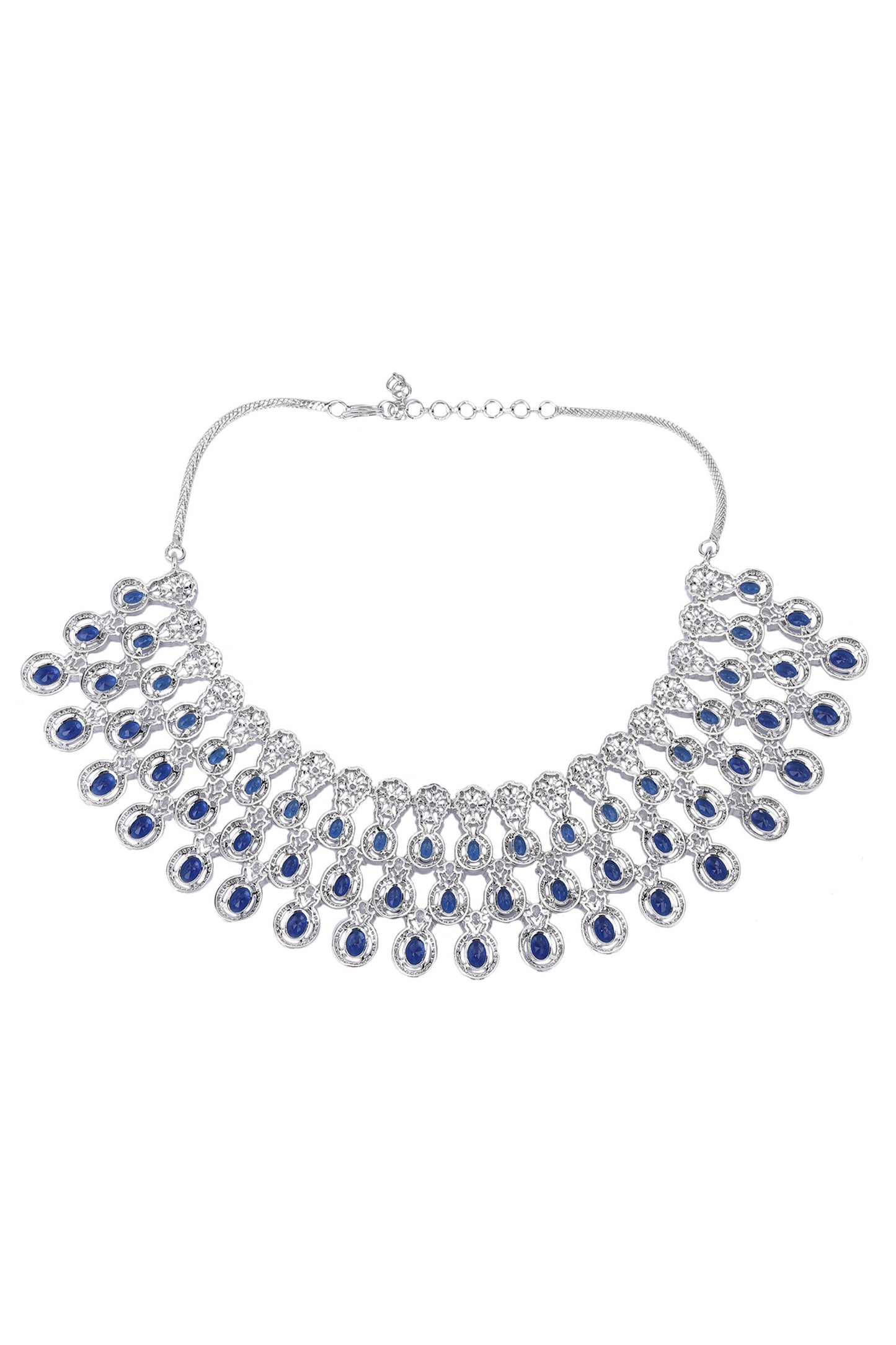 American Diamond Cutwork Embellished Necklace Set 