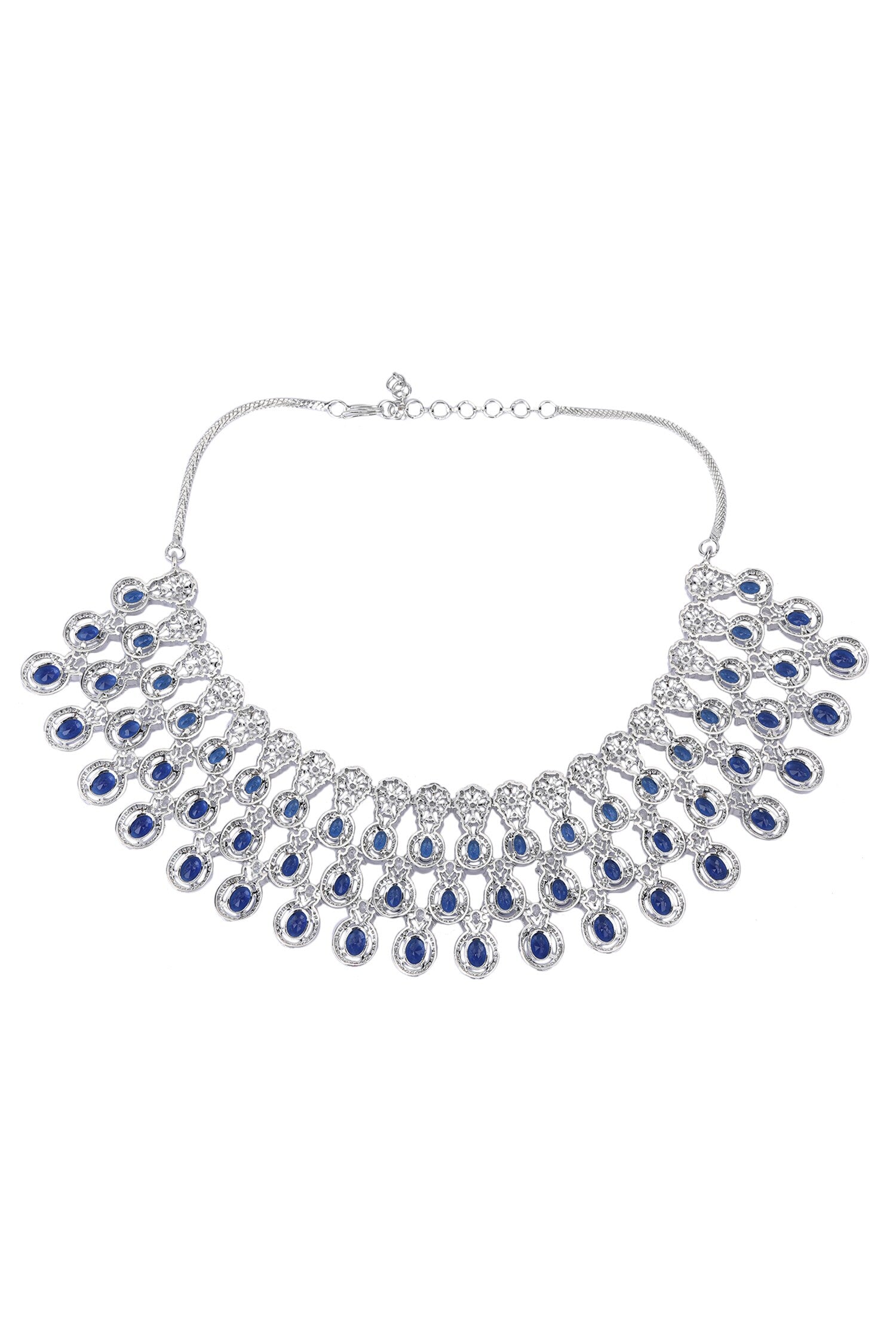American Diamond Cutwork Embellished Necklace Set 