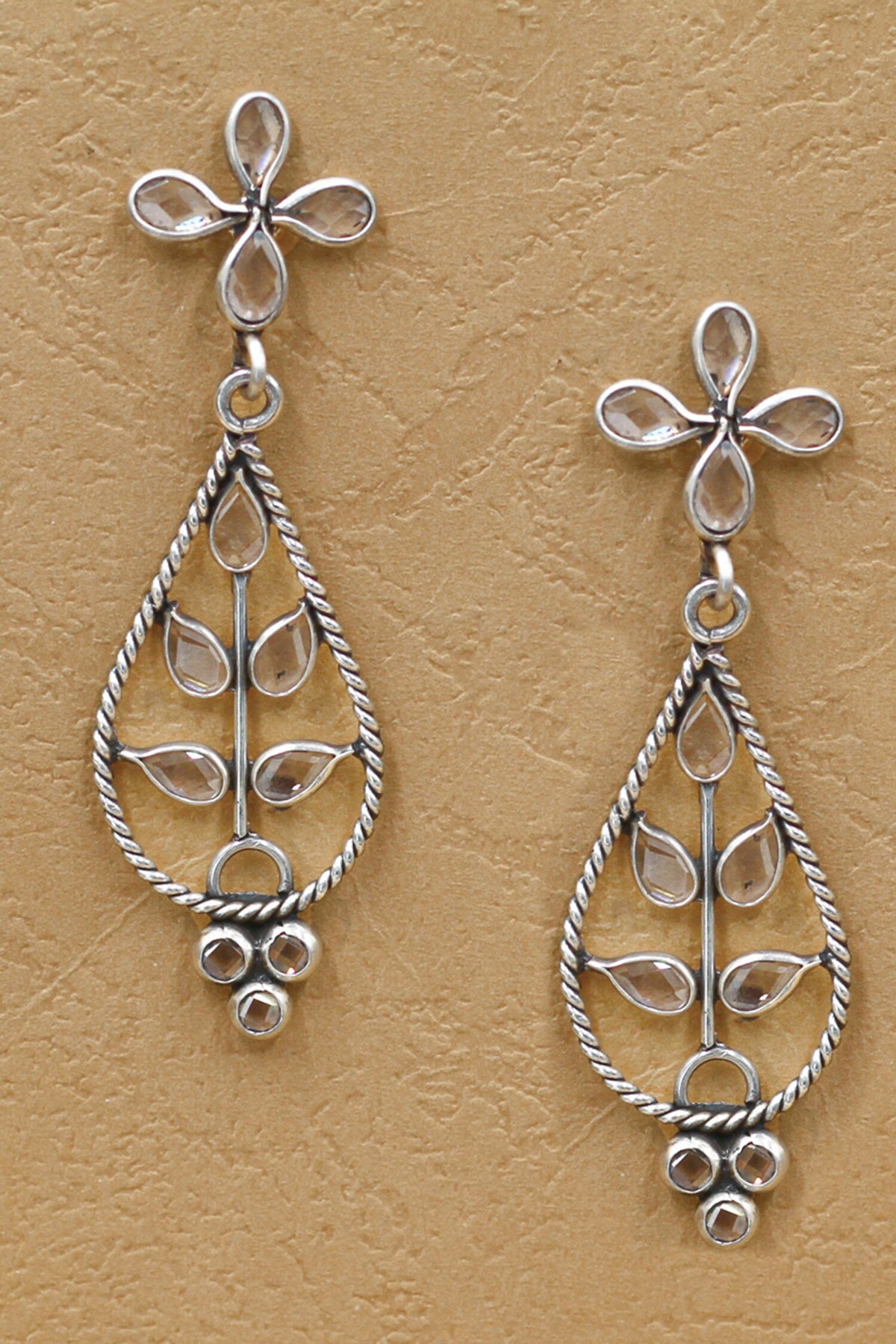 Floral Cut Work Dangler Earrings 