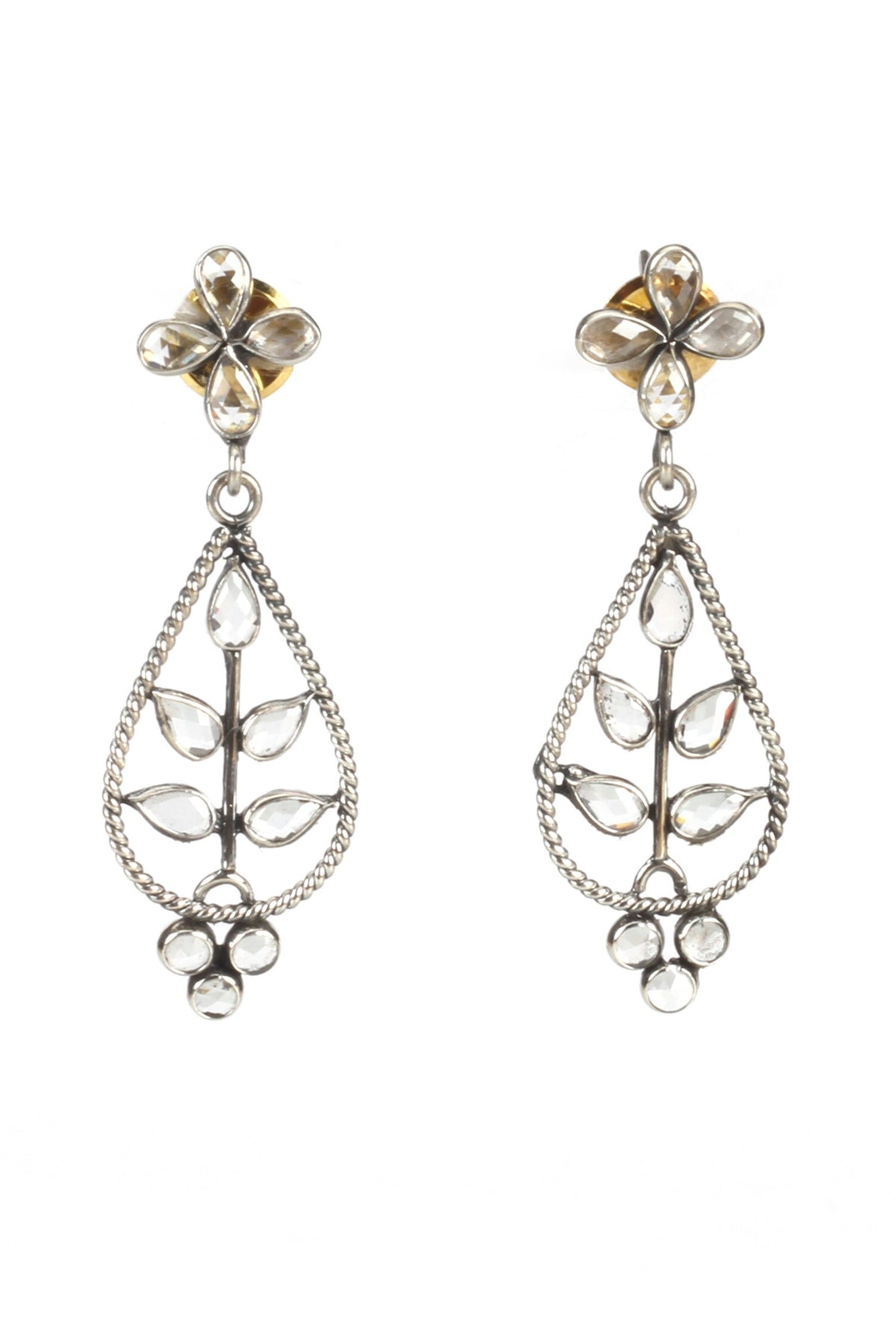 Floral Cut Work Dangler Earrings 