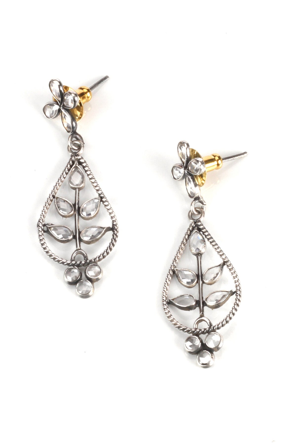 Floral Cut Work Dangler Earrings 