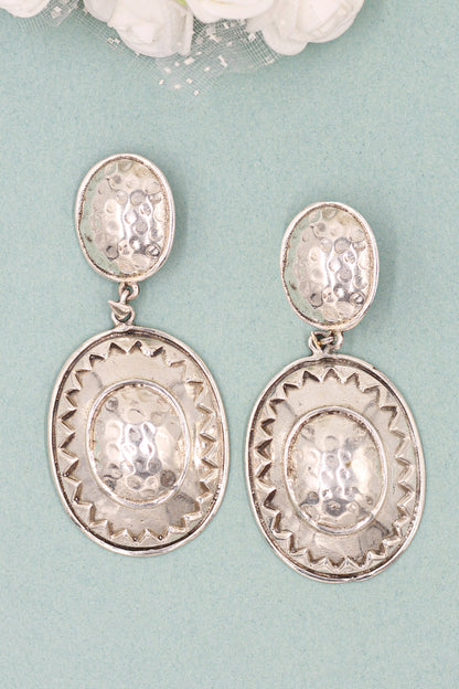 Oblong Carved Dangler Earrings 