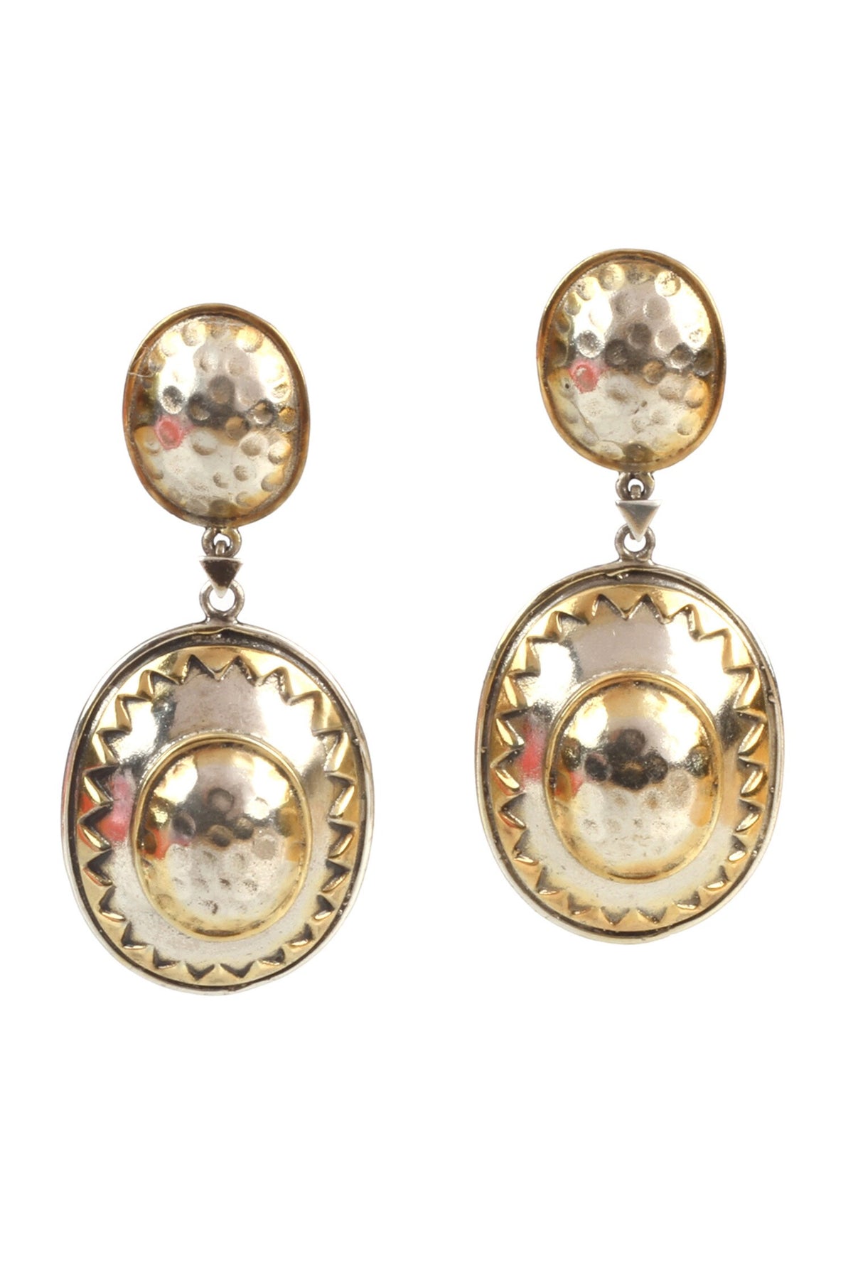 Oblong Carved Dangler Earrings 