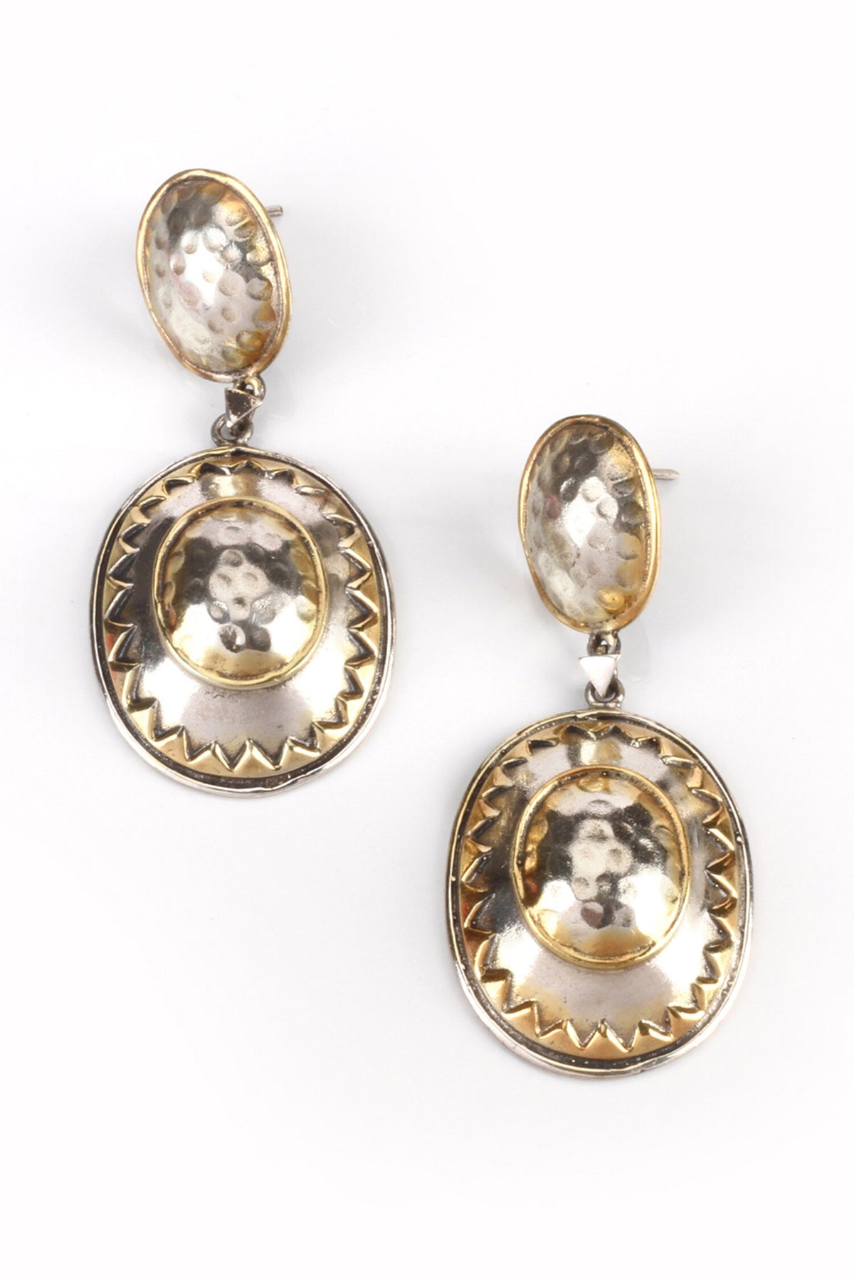 Oblong Carved Dangler Earrings 