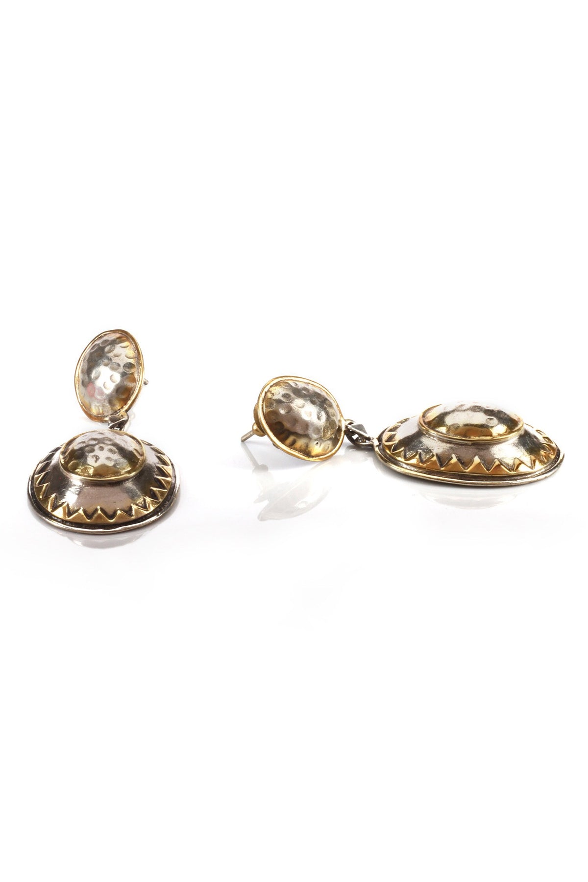 Oblong Carved Dangler Earrings 