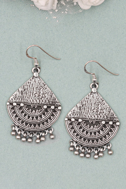 Geometric Carved Work Earrings 
