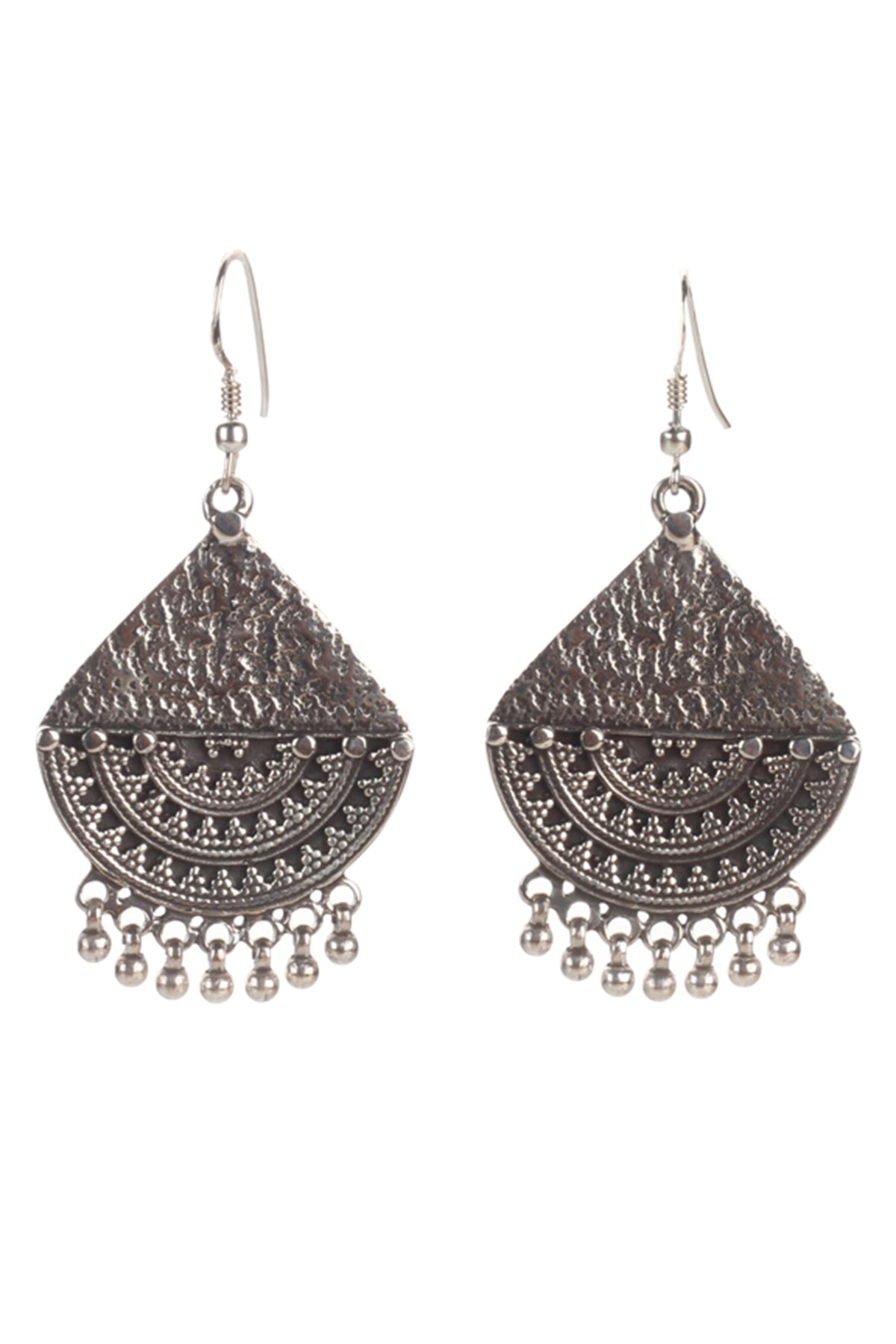 Geometric Carved Work Earrings 
