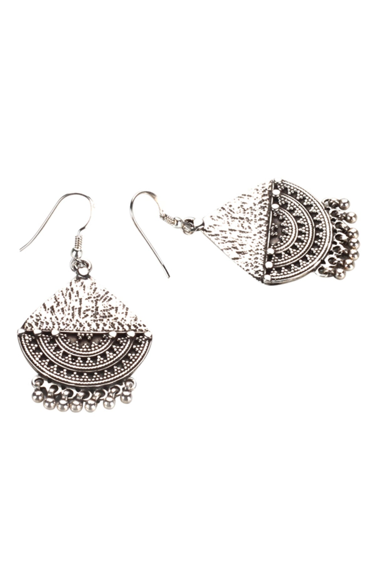 Geometric Carved Work Earrings 