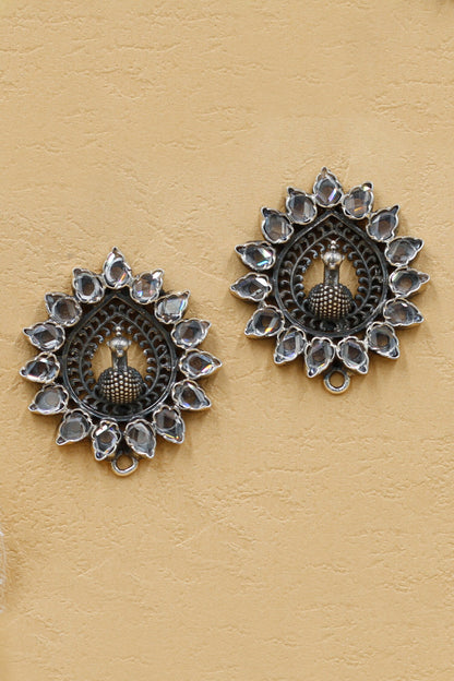 Peacock Embellished Stud Earrings 