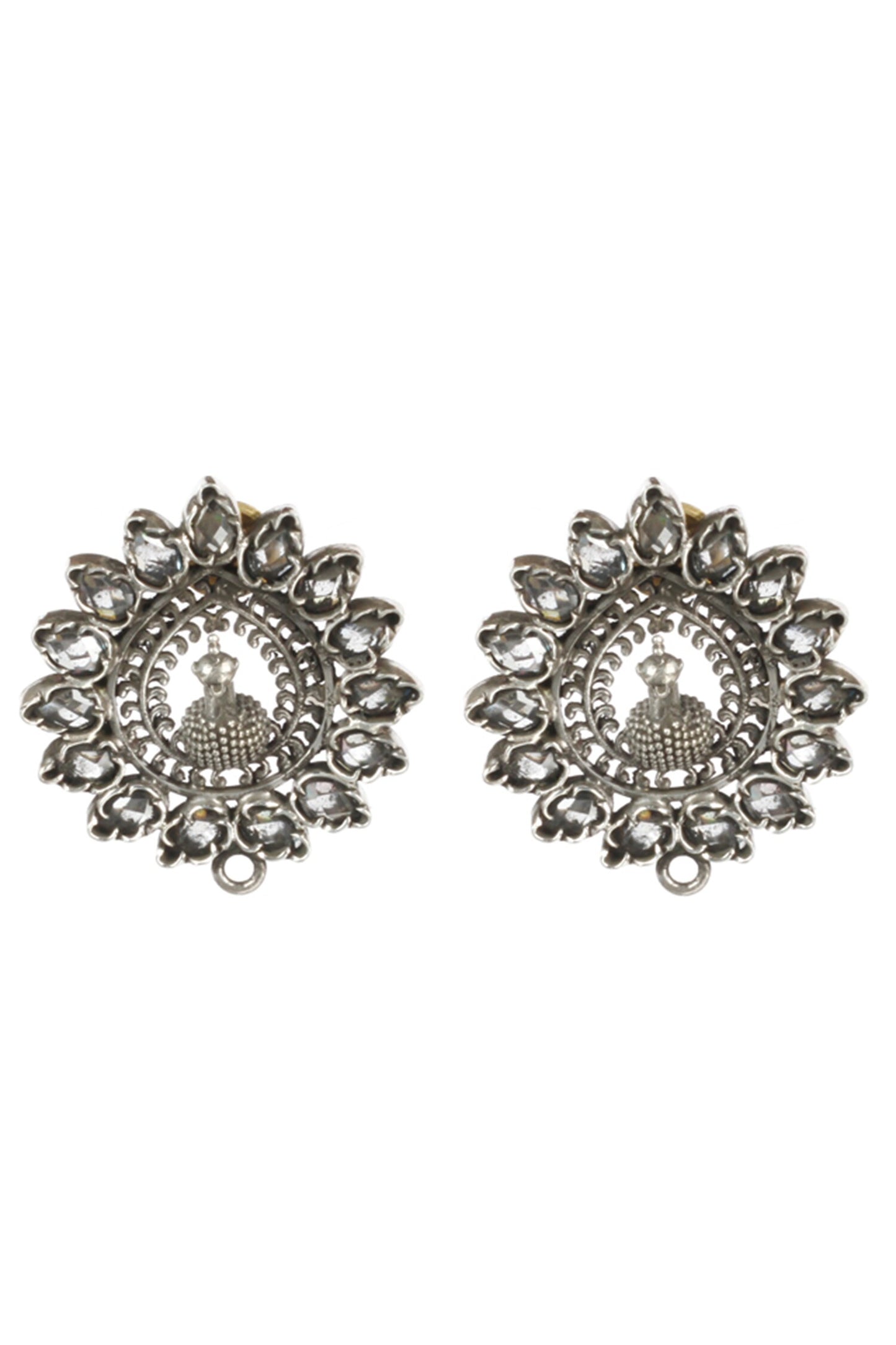 Peacock Embellished Stud Earrings 