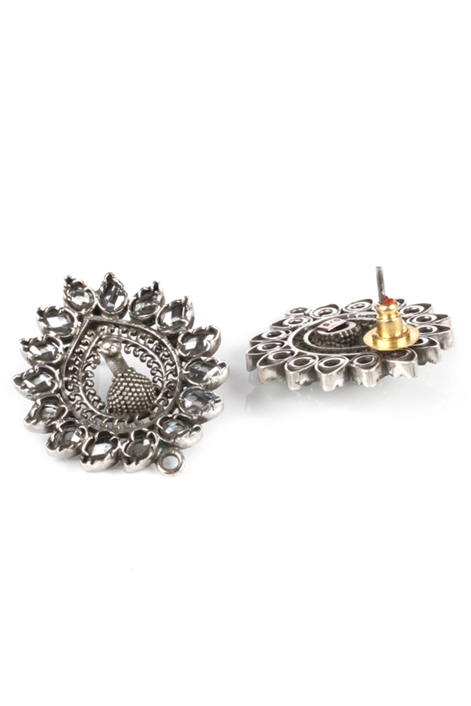 Peacock Embellished Stud Earrings 