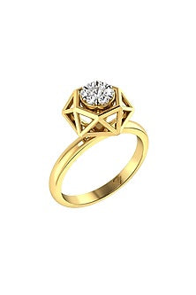 Two-Tone Finish Round-Shaped Diamond Ring