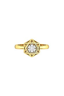 Two-Tone Finish Round-Shaped Diamond Ring