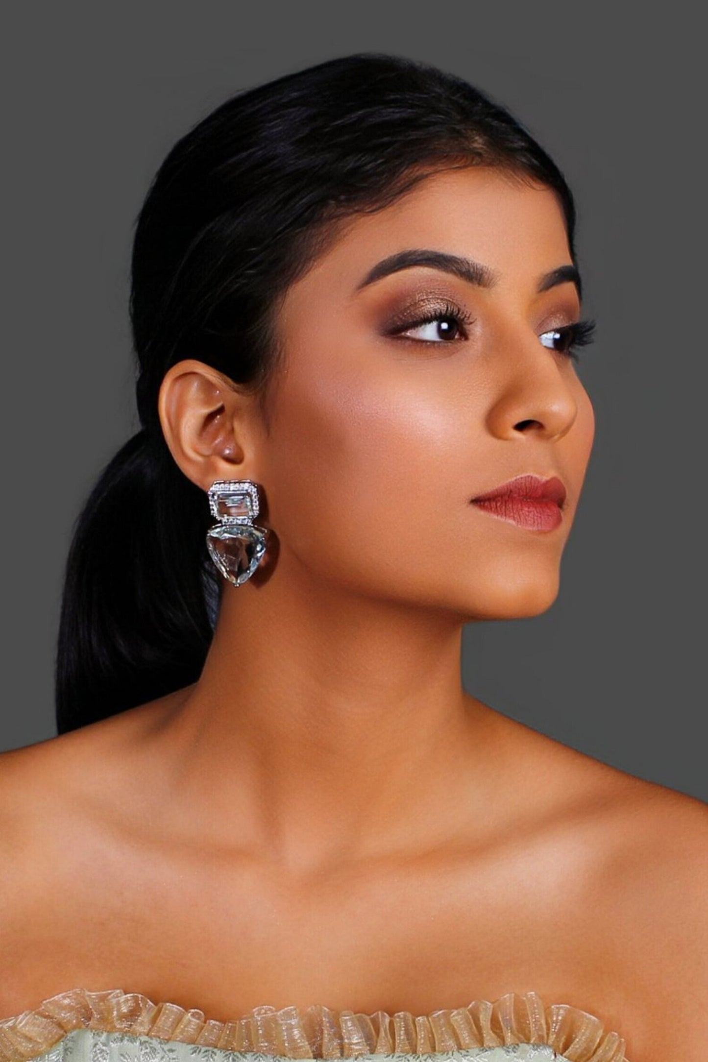 Crystal Studded Embellished Earrings 