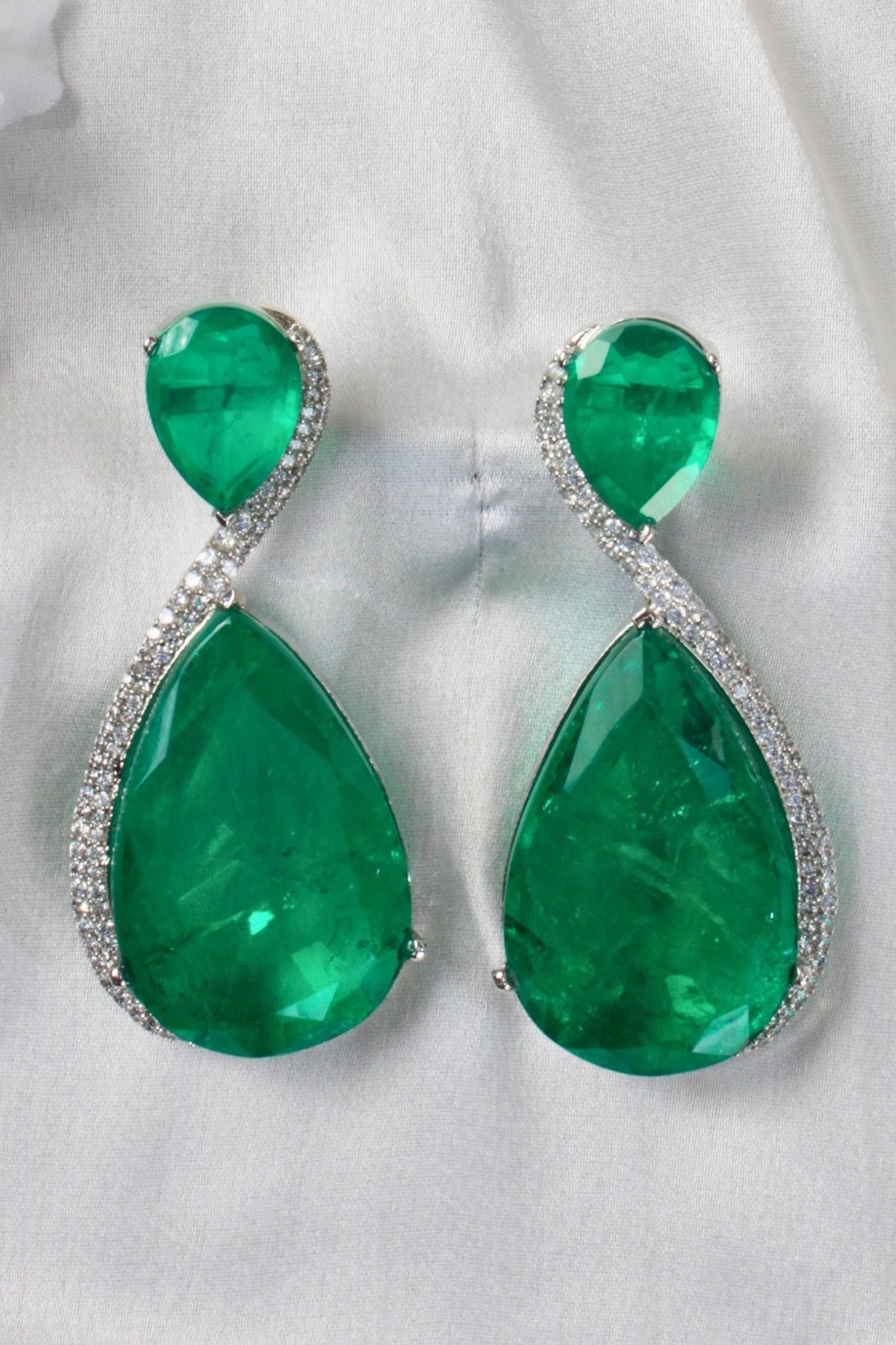 Doublet Tear Drop Shaped Earrings 