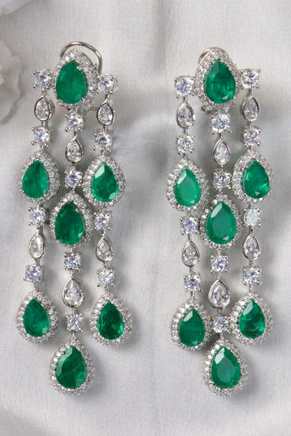 Tear Drop Embellished Dangler Earrings 