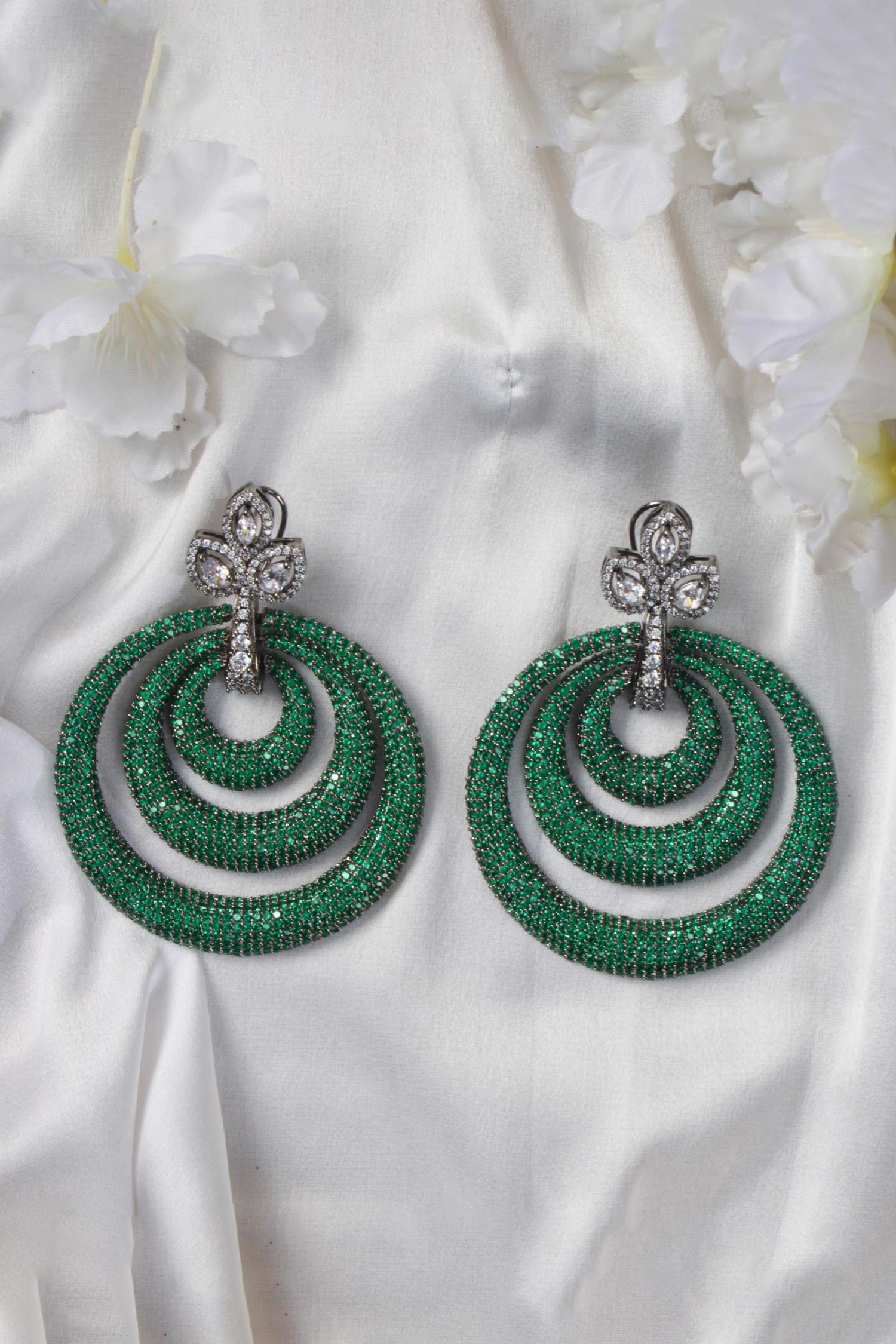Layered Embellished Dangler Earrings 