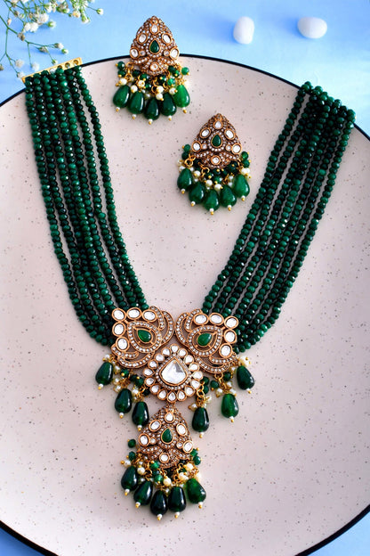 Kundan Embellished Pendant Necklace Set 