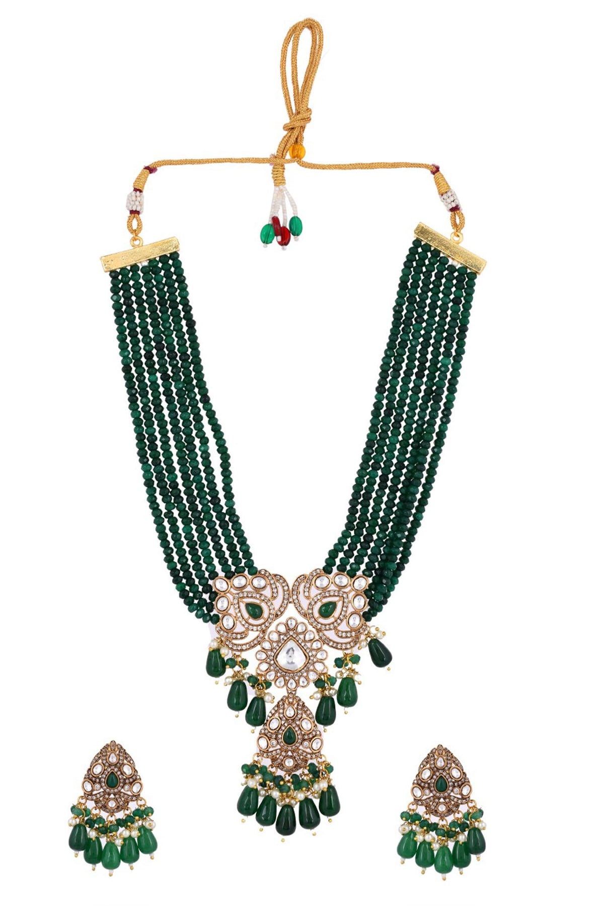 Kundan Embellished Pendant Necklace Set 
