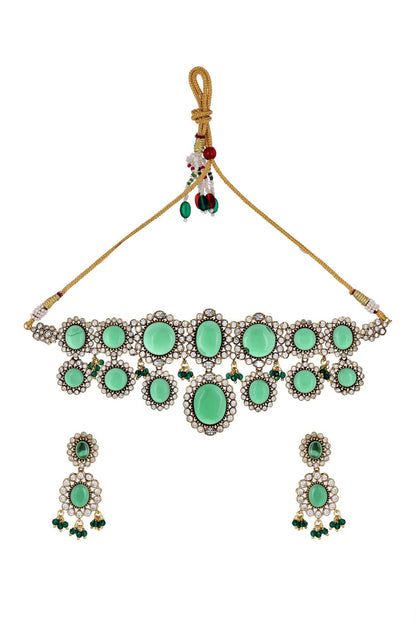 Geometric Embellished Choker Necklace Set 